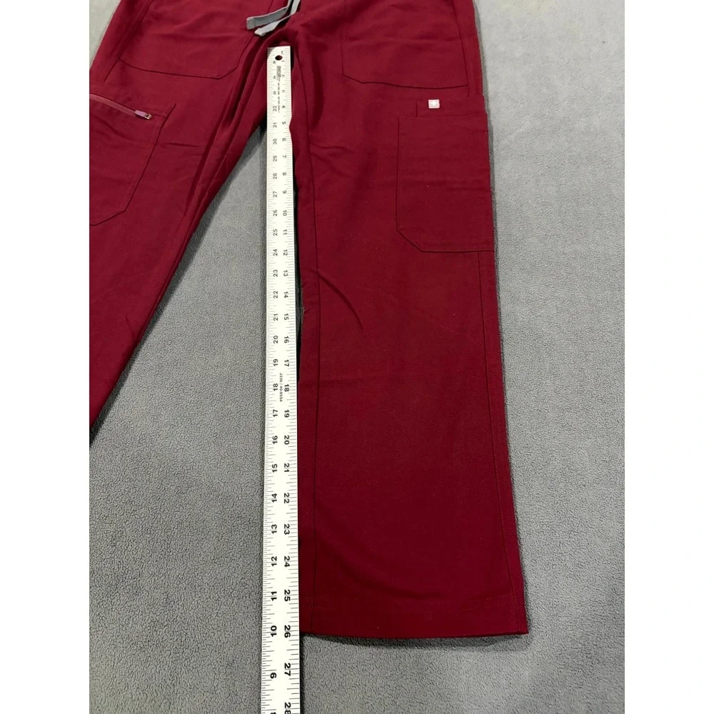 FIGS Technical Collection Cargo Scrub Pants Mens XS/S Red Drawstring Stretch